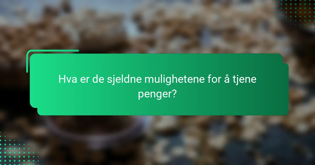 Hva er de sjeldne mulighetene for å tjene penger?