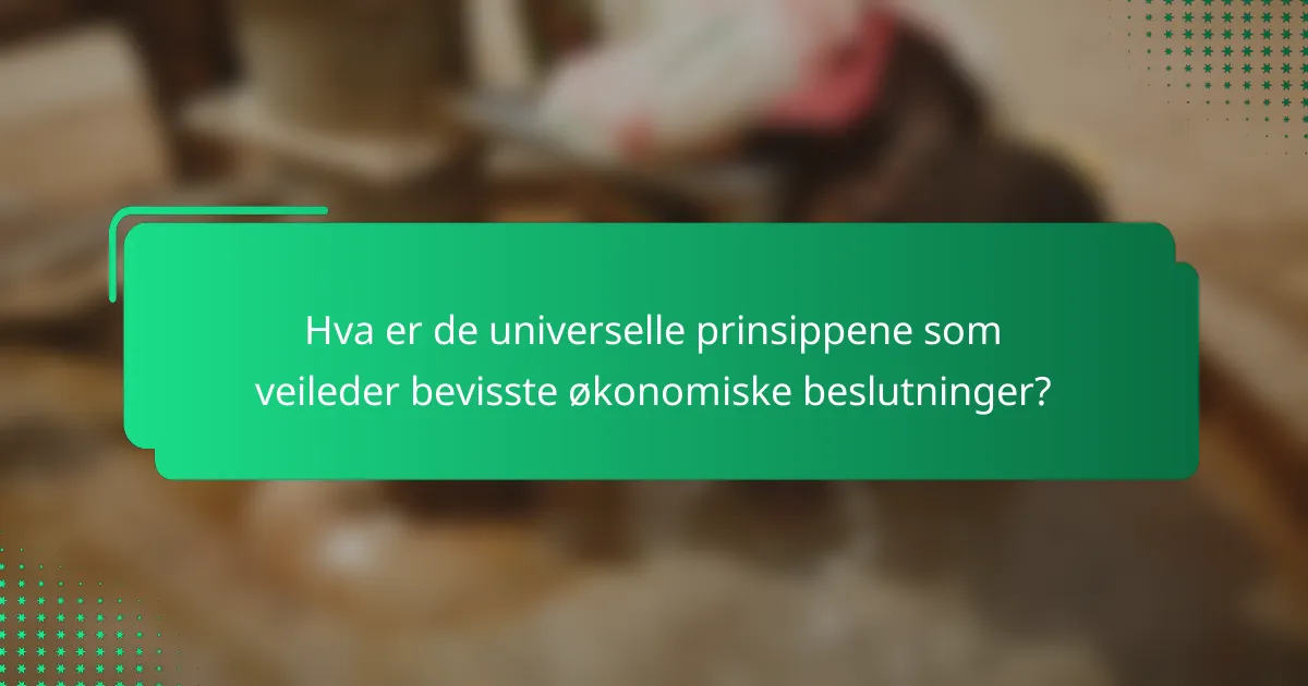 Hva er de universelle prinsippene som veileder bevisste økonomiske beslutninger?