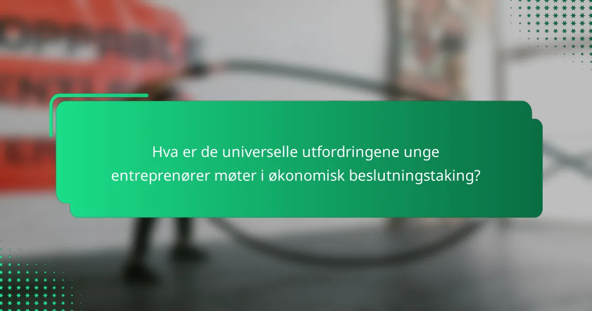 Hva er de universelle utfordringene unge entreprenører møter i økonomisk beslutningstaking?