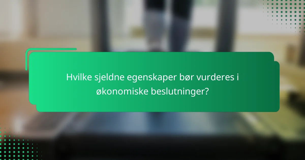 Hvilke sjeldne egenskaper bør vurderes i økonomiske beslutninger?