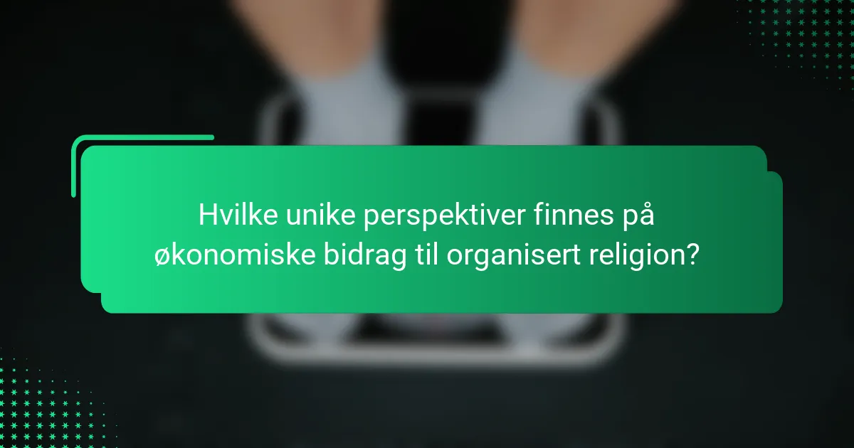 Hvilke unike perspektiver finnes på økonomiske bidrag til organisert religion?